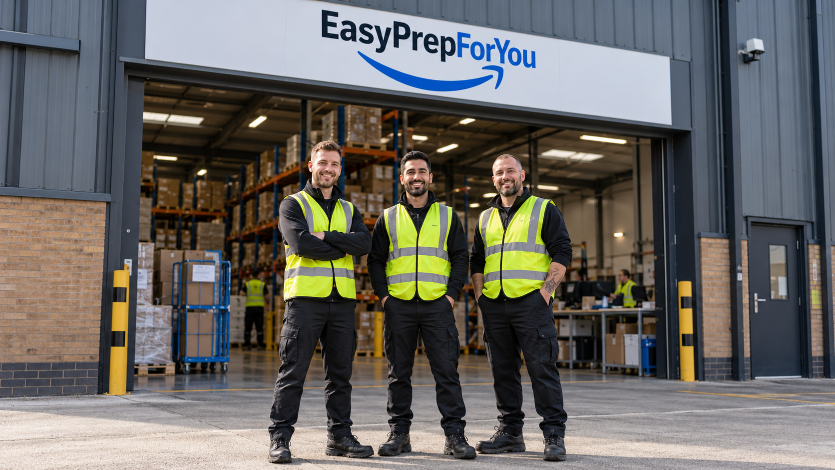 EasyPrepForYou fulfilment team outside a warehouse